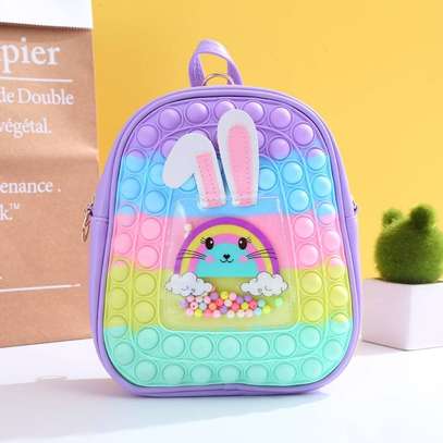Unicorn Pop School Backpack for Girls Pop Bubbles Toy image 1