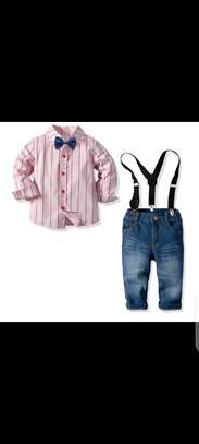 Baby sets available
Sizes *80 to 110*
(Ages below 1 and 4yrs)
*A set of 4*:
Suspender
Bowtie
Shirt
Trouser

Khaki image 2