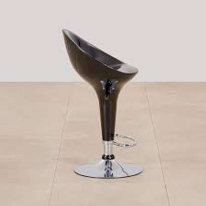 Black Plastic Adjustable Counter Barstool image 1
