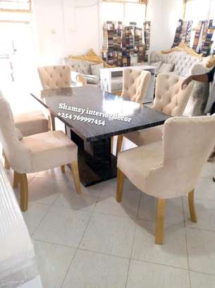 MODERN DINING SET WITH 6 CHAIRS image 1