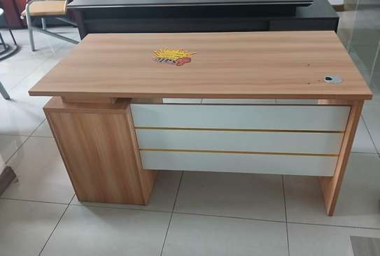 Small Modern Steel and Wooden Computer Desk image 1