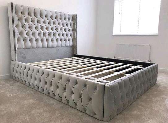 6*6 chesterfield grey bed image 1