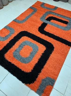 orange trendy Turkish shaggy carpets image 1