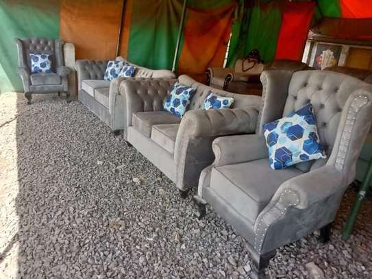 Chesterfield 7 seater sofas(with 2 wingback chairs in set) image 2