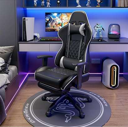 Sleek Black Recliner Leather Gaming Chair image 4