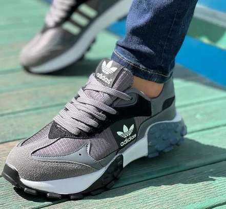 Adidas Trainers Unisex Hiking Shoes Grey Black image 1