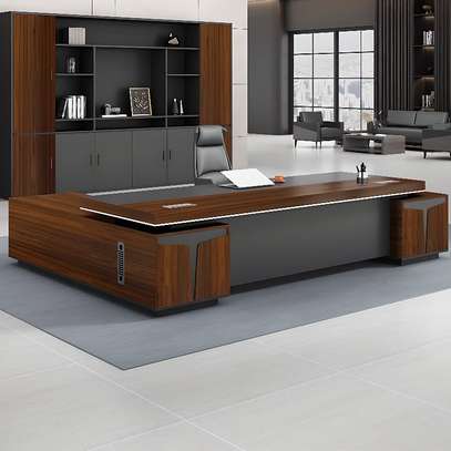 Office Desk; 2400mm Executive Desk With Side Drawer image 5