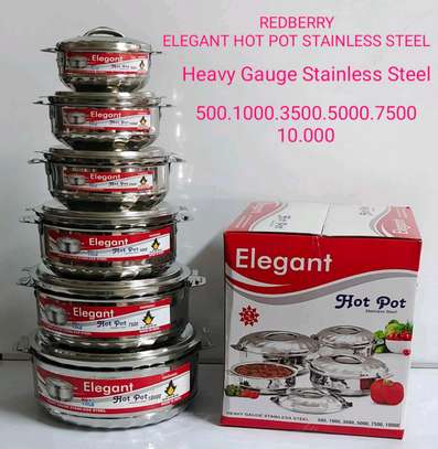 6 piece Elegant Stainless Steel Hot Pot image 1