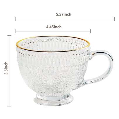 Set of 3 Romantic 500ml premium water/tea glass set image 2