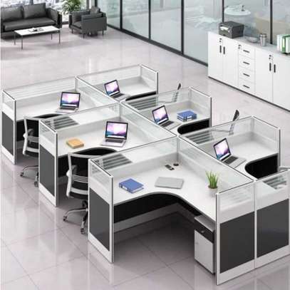 Office Desk Modular T-shape Desk With Filing Cabinets image 1