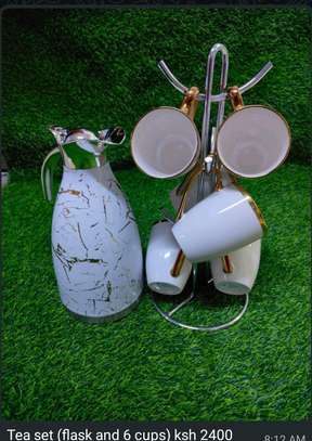 Modern tea set, flask&six cups image 3