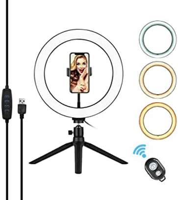 10 Inch LED Ring Light with Tripod Stand Phone Holder Remote Control for YouTube Video Photo Live Stream Portrait Makeup Photography image 1