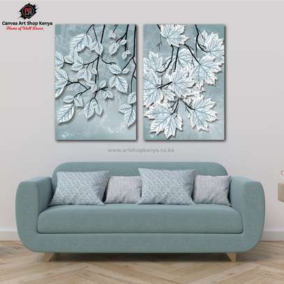 blue and white wall art image 1