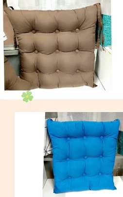 light brown & blue chair pads image 2