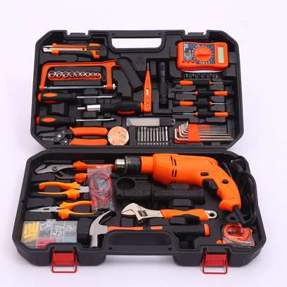 Tool Set with Drill, 128Pcs image 1