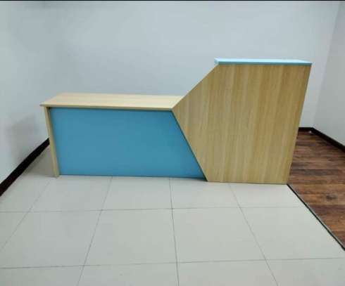 Modern Office Reception Table – Wooden Secretary Desk image 6
