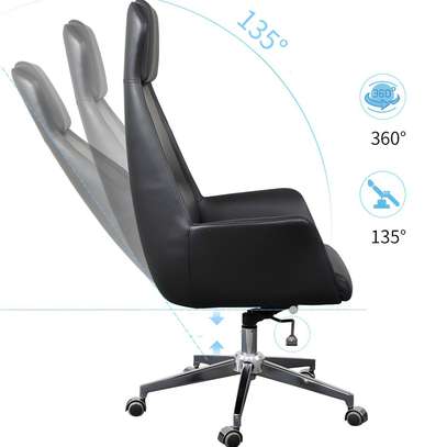 Office Chair: Leather Tufted Black Manager’s Chair image 3