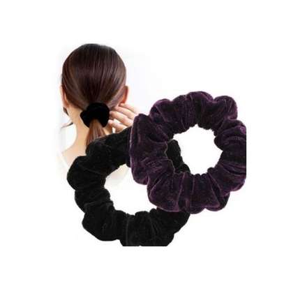 Fashion 2pcs Hair Scrunchie Ladies Hair Black Bands image 1