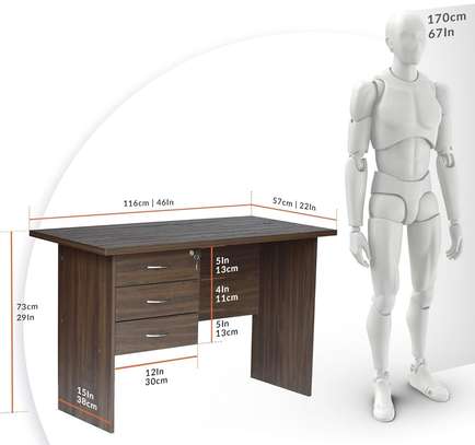 3 Drawer Lockable Home Office Desk image 11