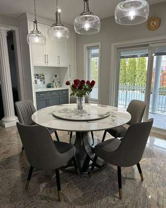 Marble Turntable Dining Set image 2