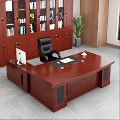 2 M L Shaped Mahogany Executive Office Desk image 11