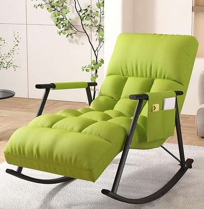 Home Office Chair; Upholstered Rocking Chair image 6