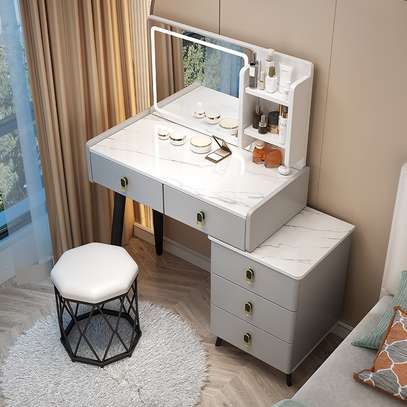 Modern Minimalist Dresser with Lighted Slate Mirror image 2