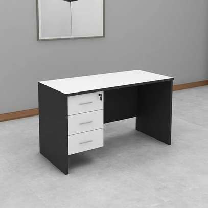 Modern Small Office Desk with Built-in Drawers image 4