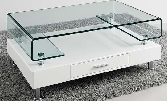 Office Table: Sleek Tempered Glass Top Coffee Table image 3