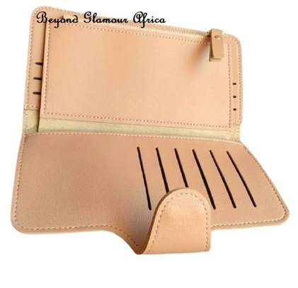 Womens Large leather peach wallet image 3