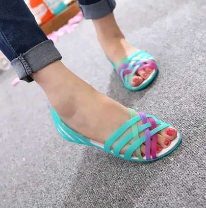 Beautiful multicolor jelly sandals image 1