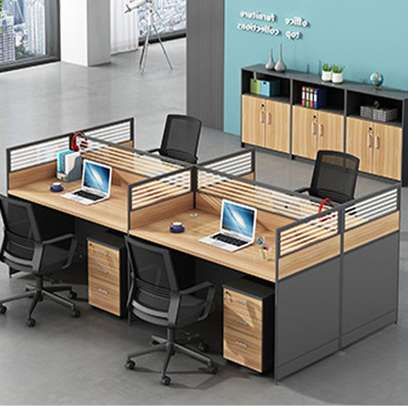 OFFICE DESK: 4 Way Office Workstation Desk image 2