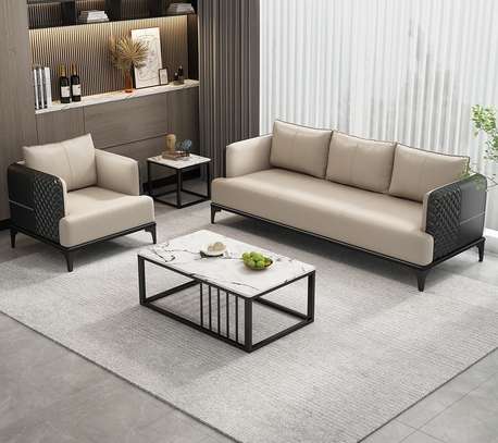 High Quality Modern Executive Leather 5 Seater Office Sofas image 5