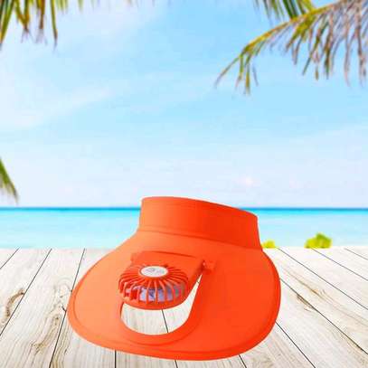 *Sun visor hats with USB fan image 3