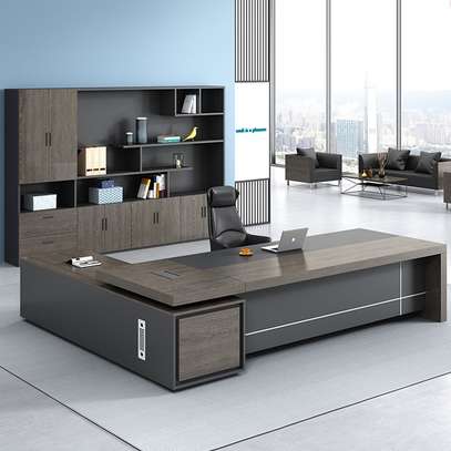 2m Manager’s Desk with Authentic Wood Grain image 1