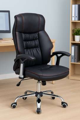 Office Chair: Recliner High Back Leather Office Steady Chair image 1