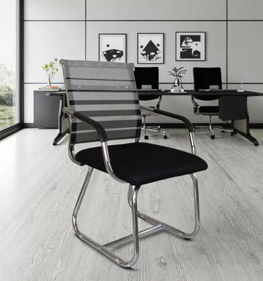 Durable Mesh Chrome-Based Visitor's Waiting Chair image 4
