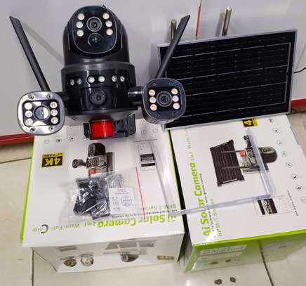 V380 Ai Solar Powered Full Color Three Screens 4g Camera image 1