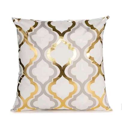 Gold print velvet throw pillow covers image 2