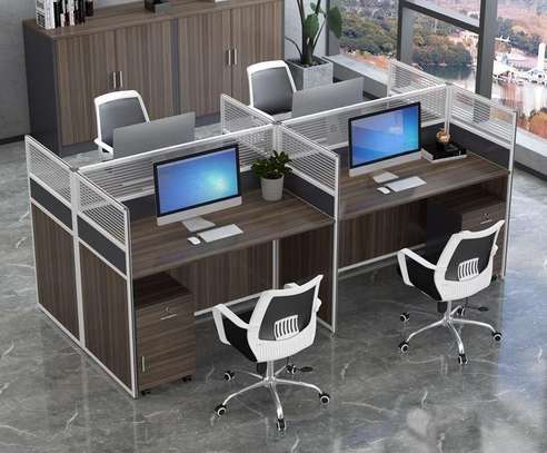 Office Workstation :  4-Way Office Workdesk image 1