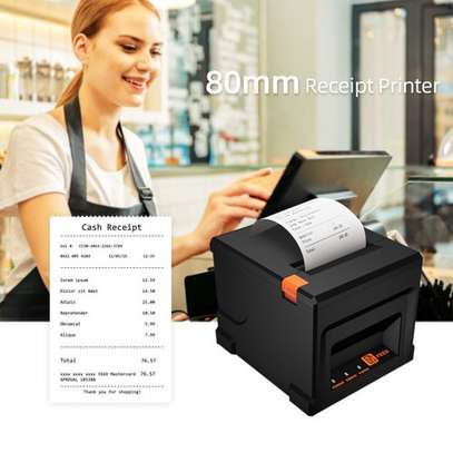 80mm USB+LAN Receipt Printer POS Printer With Auto Cutter image 1
