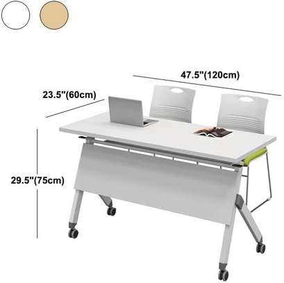 Removable Splicing Folding Desk with Wood Top & Wheels image 4