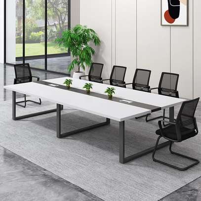 Office Table : 2.4 Meter Boardroom Meeting Office Table image 1