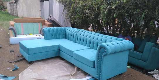 L shaped Chesterfield sofa image 1