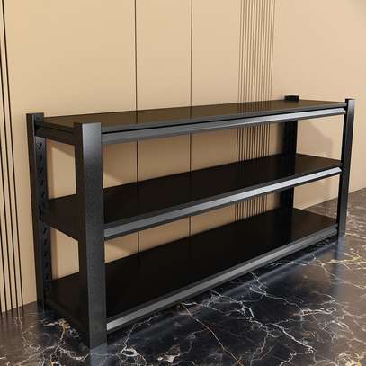 Office Cabinet; Sleek Metallic Shelving Unit image 3