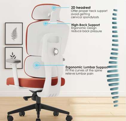 High-Back Ergonomic Home Office Chair – Orange image 4