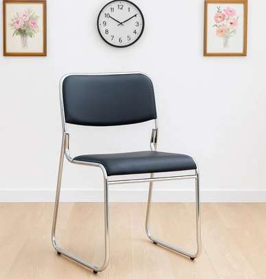 Office Chair:  Leatherette Chrome Guest Chair image 1