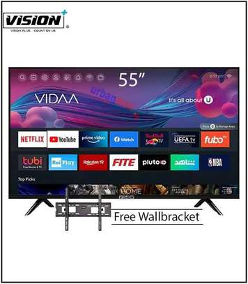 Vision Plus 55 inch Smart 4k UHD Tv +Free Wall Bracket image 1