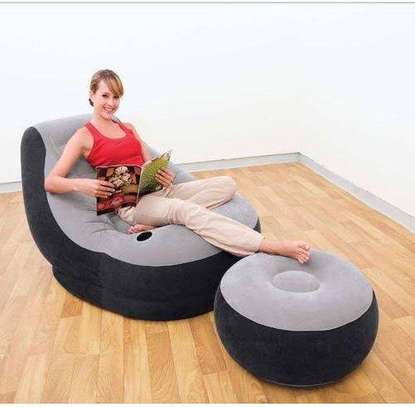 Inflatable Seat With Ottoman and pump image 1