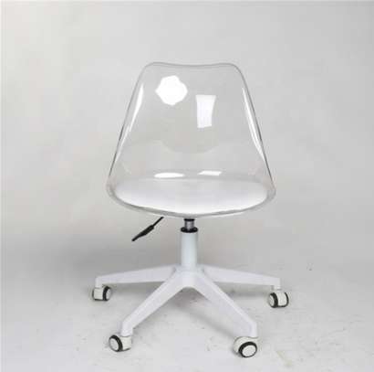 Office Chair : Transparent Swivel Home Study Chair image 2